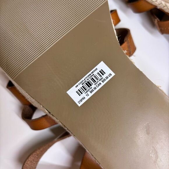 Torrid Brown Faux Leather Espadrille Platform Wedge Sandals - Size 12 - Picture 3 of 11